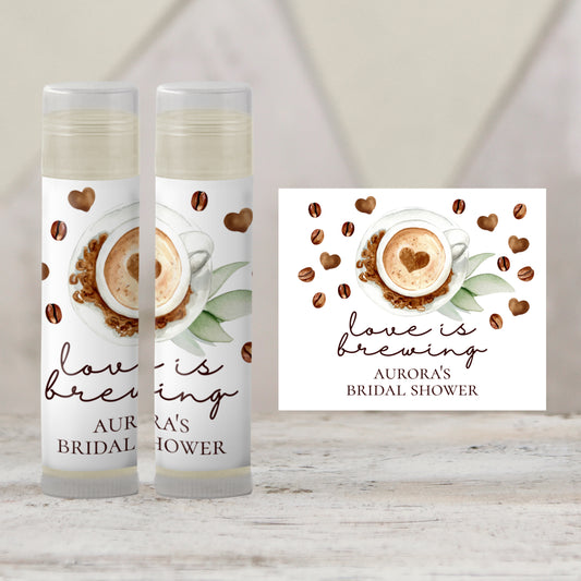 Love is Brewing Chapstick Favors: Coffee Bridal Shower, Brunch Gift