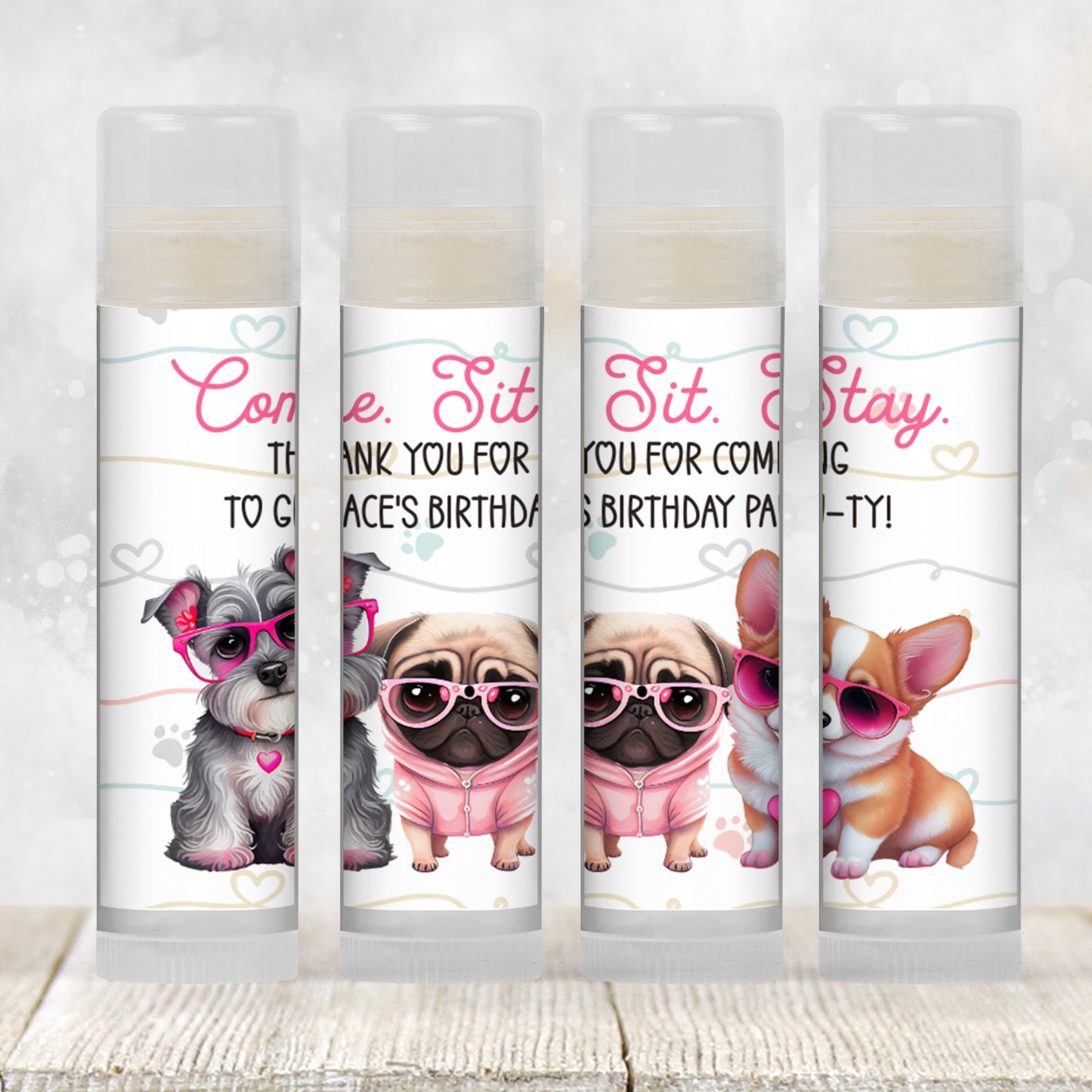 Puppy Party Chapstick Favors: Dog Birthday, Kids Party Gift