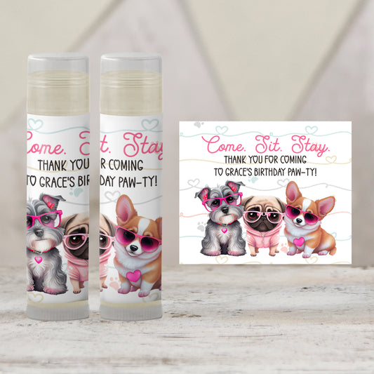 Puppy Party Chapstick Favors: Dog Birthday, Kids Party Gift