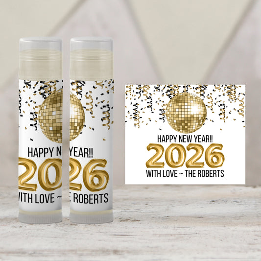 New Year’s Eve Party Favors Lip Balm: Happy New Year 2026 Guest Gift