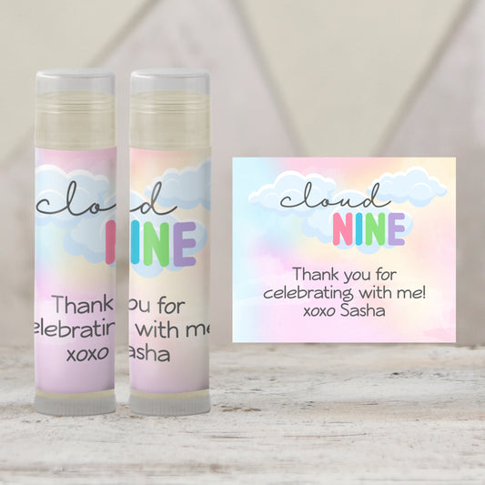 On Cloud Nine Chapstick Favors: Baby Shower or 9th Birthday Gift