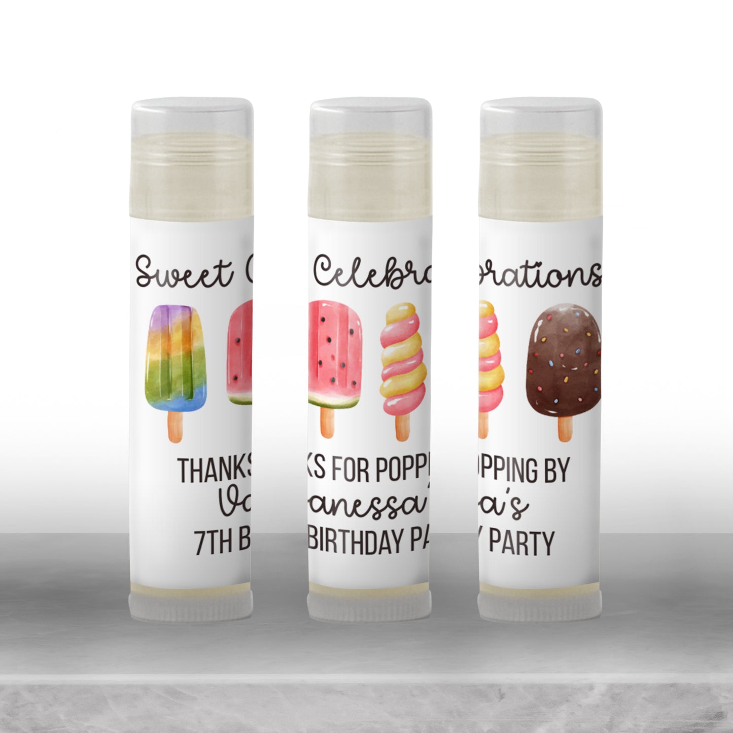 Popsicle Chapstick Favors: Summer Baby Shower, Stay Cool Birthday Gift