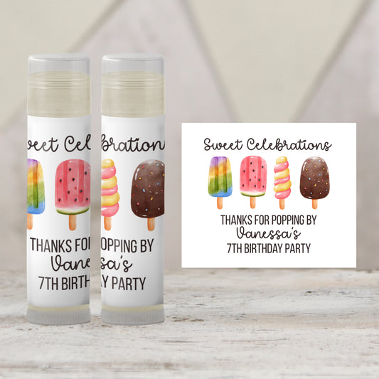 Popsicle Chapstick Favors: Summer Baby Shower, Stay Cool Birthday Gift