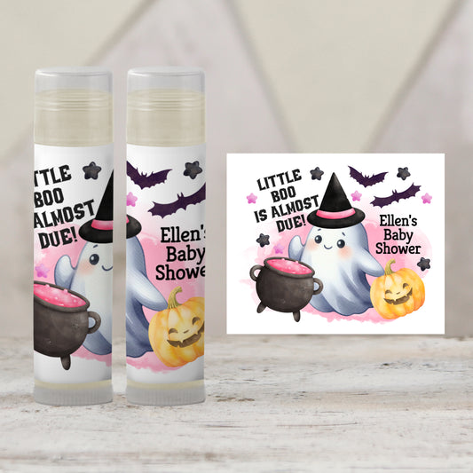 Pink Little Boo Chapstick Favors: Halloween Baby Shower, Girl Fall Party Gift