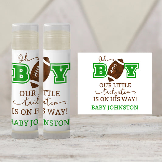 Football Chapstick Favors: Baby Boy Shower, Sports Theme, Fall Party Gift