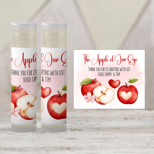 Apple of My Eye Chapstick Favors: Fall Baby Shower Gift for Girl