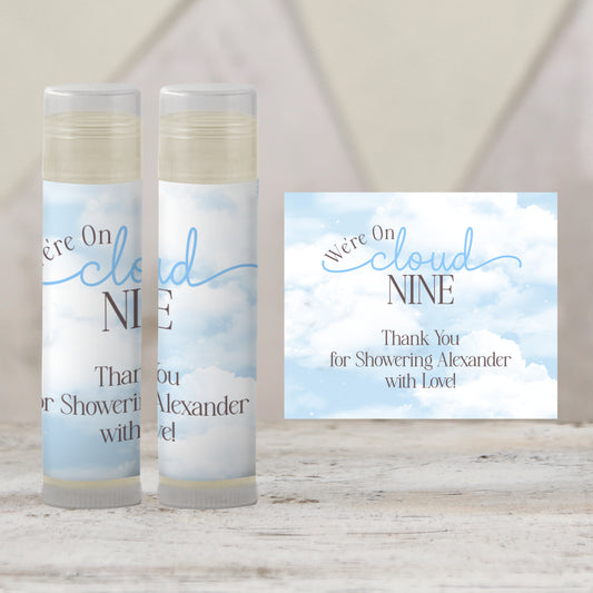 Cloud Nine Chapstick Favors: Blue Baby Shower, Bridal Shower, or Party Gift