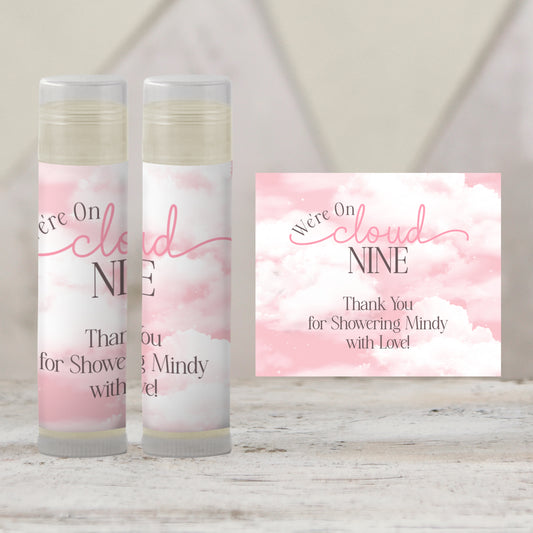 Cloud Nine Chapstick Favors: Pink Baby Shower, Bridal, or 9th Birthday Gift