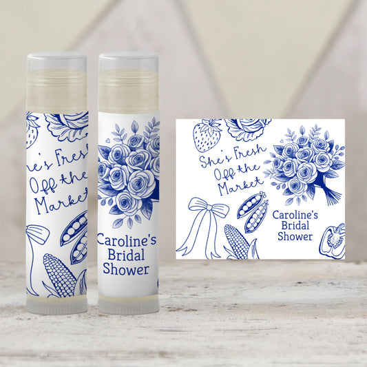 She’s Off the Market Bridal Shower Chapstick Favor | Blue Bachelorette Party Favor | Wedding Shower Guest Gift | Lip Balm Favors Labels 2603