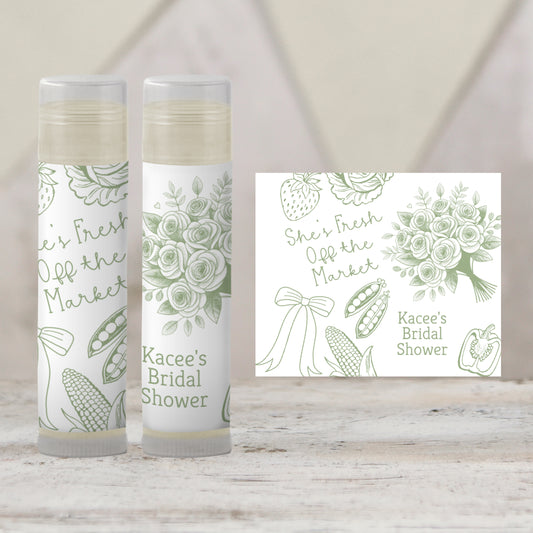 She’s Off the Market Bridal Shower Lip Balm Favor | Sage Green Bachelorette Party Favor | Wedding Shower Guest Gift | Chapstick Favors, 2603