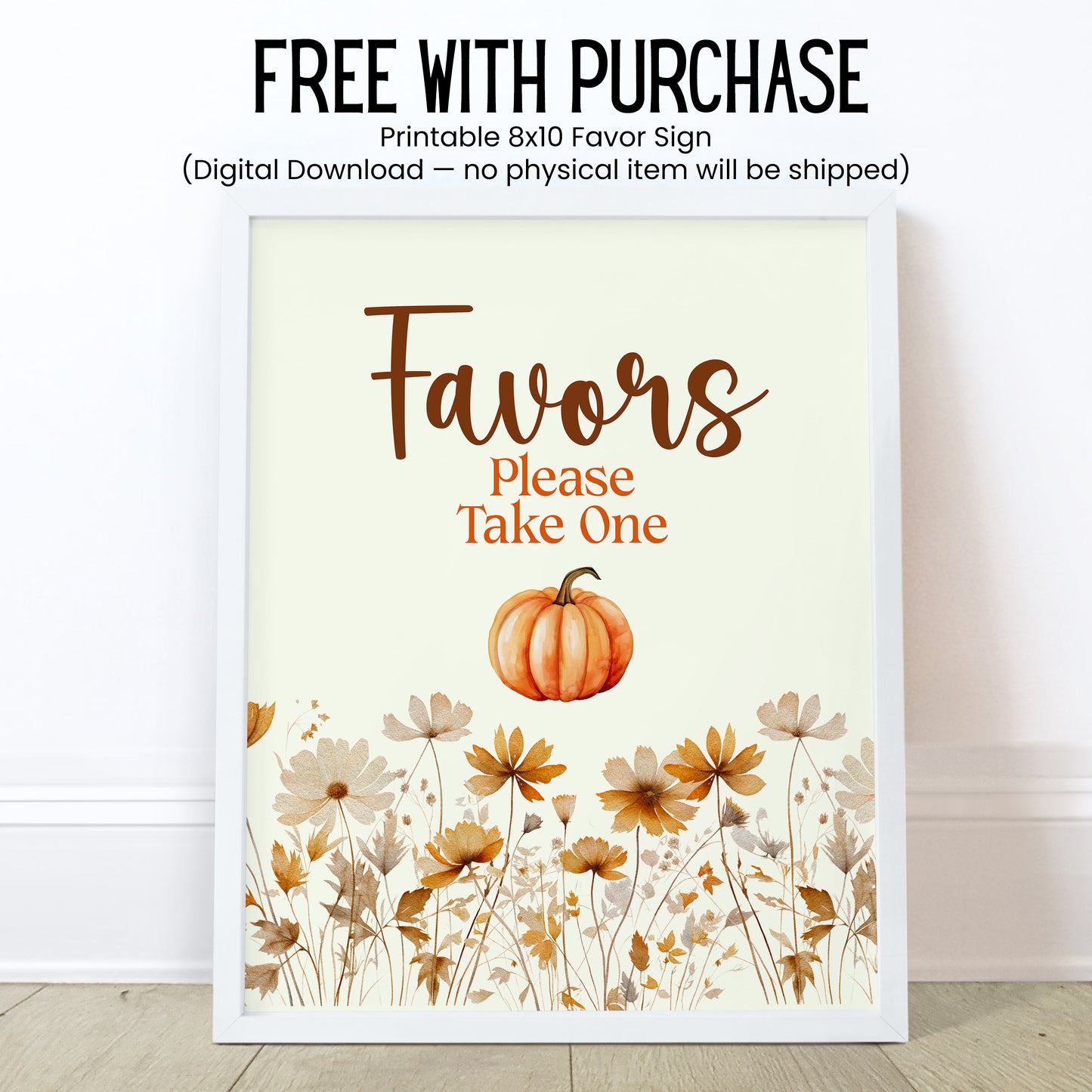Oh Baby Pumpkin Lip Balm Favors: Fall Baby Shower, Autumn Floral