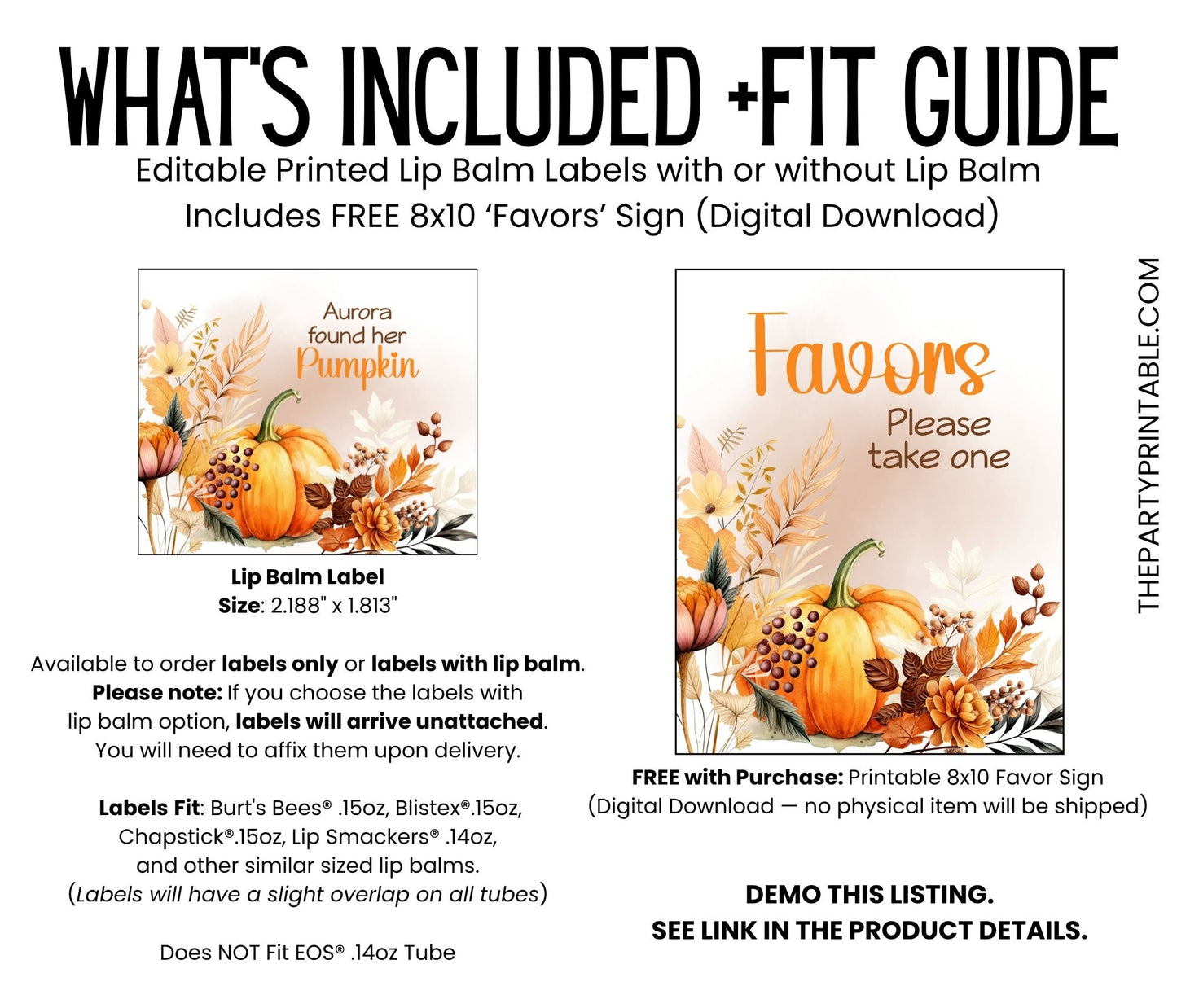 She Found Her Pumpkin Chapstick Favors: Fall Bridal Shower, Rustic Autumn Gift