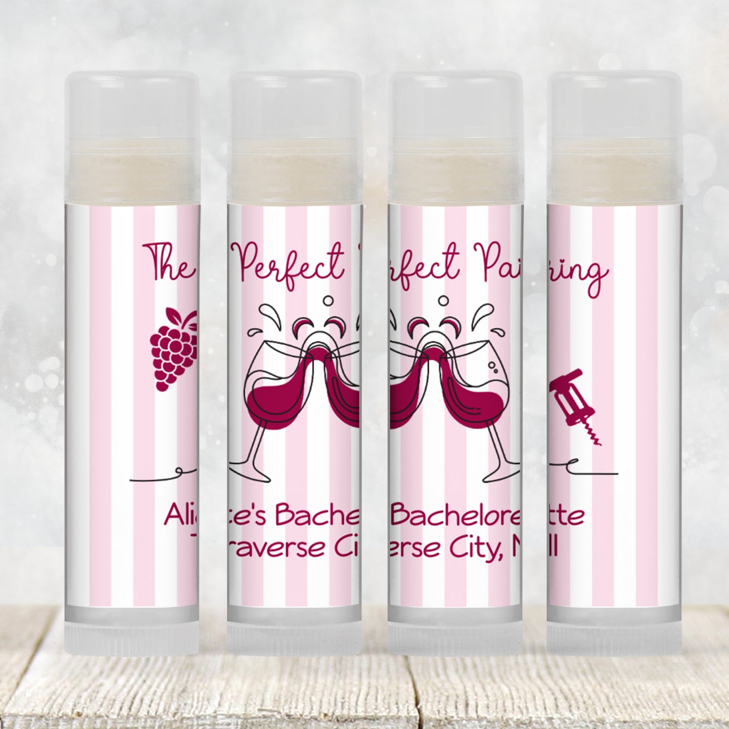 Vineyard Bachelorette Party Favors | Chapstick Favor | Wine Themed Party Favors | Vino Before Vows | The Perfect Pairing Bridal Shower, 3203