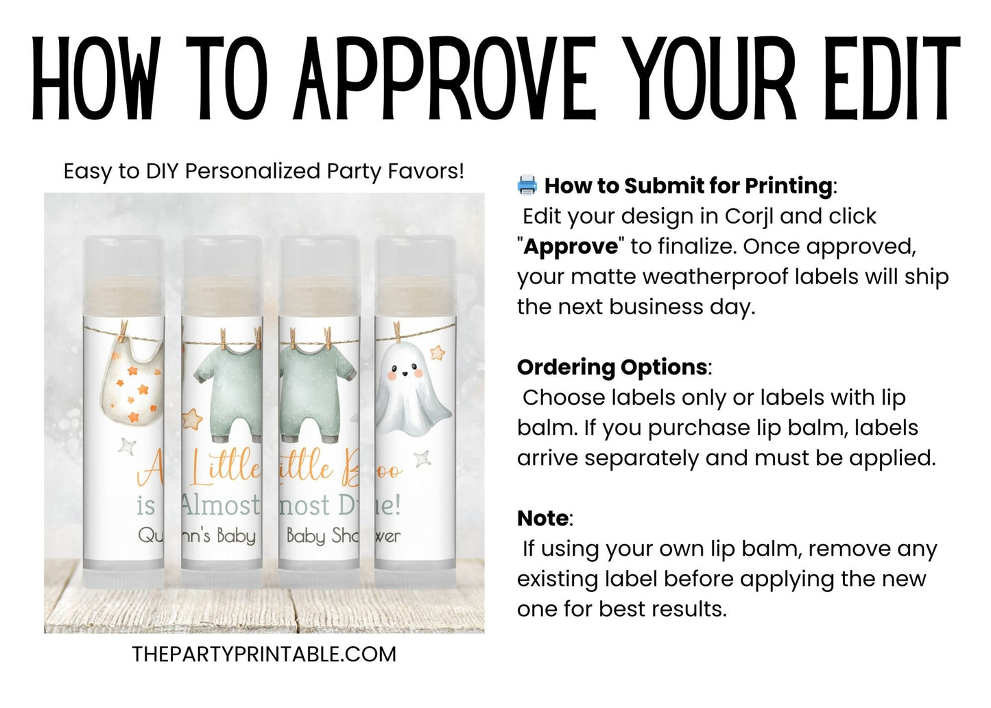 A Little Boo Is Almost Due Baby Shower Chapstick Favors: Gender Neutral Ghost Guest Gift