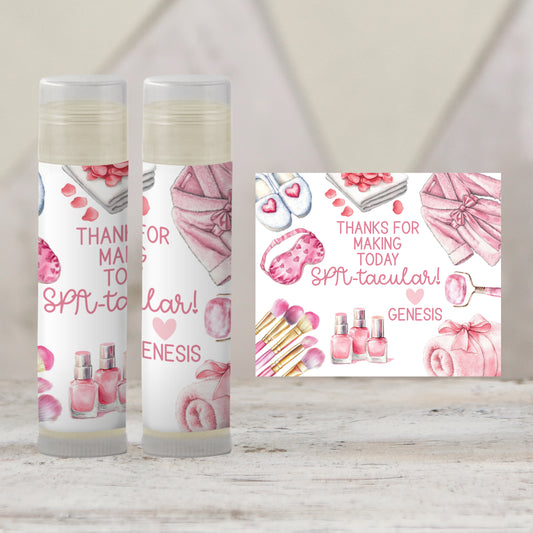 Pink Spa Chapstick Favors: Birthday, Bridal Shower, Bachelorette Party Gift