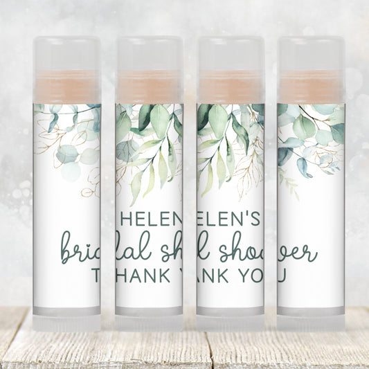 Greenery Bridal Shower Favor Lip Balm Label TEMPLATE | Printable Eucalyptus Design | Minimalist Wedding Party Favor for Bridesmaid Gift 4112