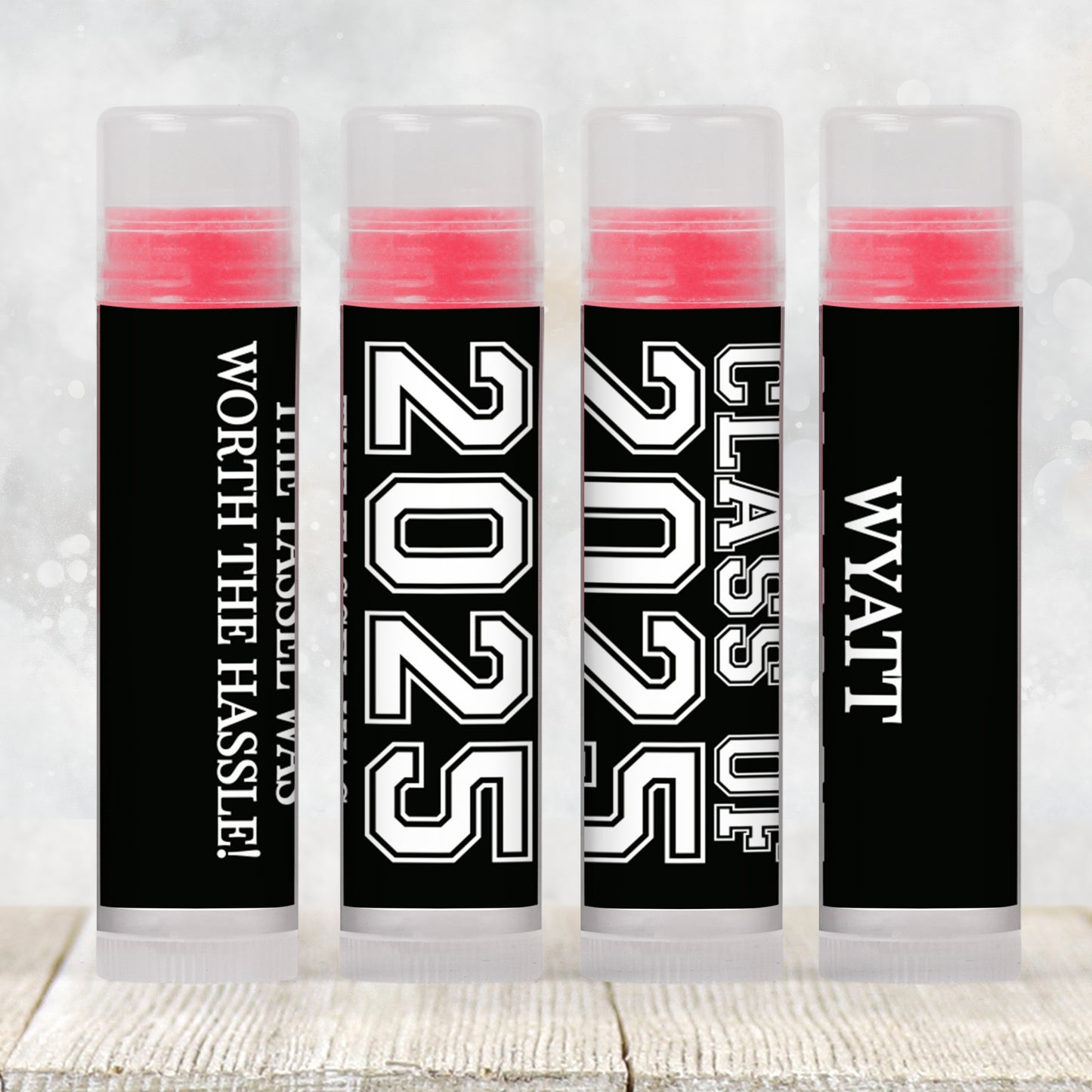 Class of 2025 Graduation Party Favor Lip Balm Label TEMPLATE | Editable Grad Chapstick Labels | High School or College Open House Favor 4124