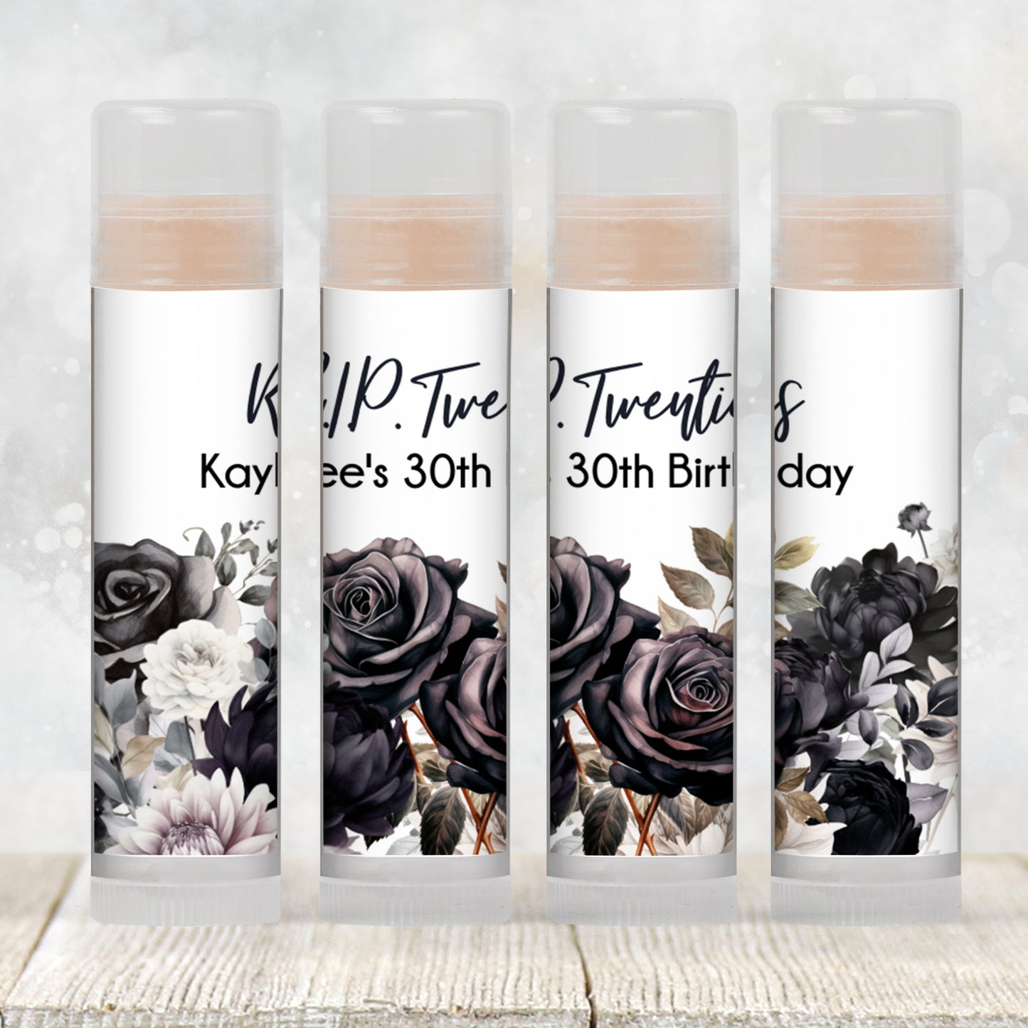 Rest in Peace Birthday Lip Balm Favor Label TEMPLATE | Editable RIP Twenties or Thirties Party | Milestone Adult Birthday Printable 4200