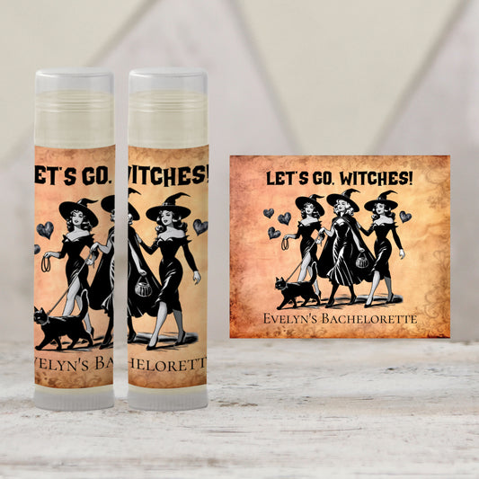 Let’s Go Witches Lip Balm Label TEMPLATE | Halloween Bachelorette Favor | October Bachelorette Party | Spooky Printable 4201