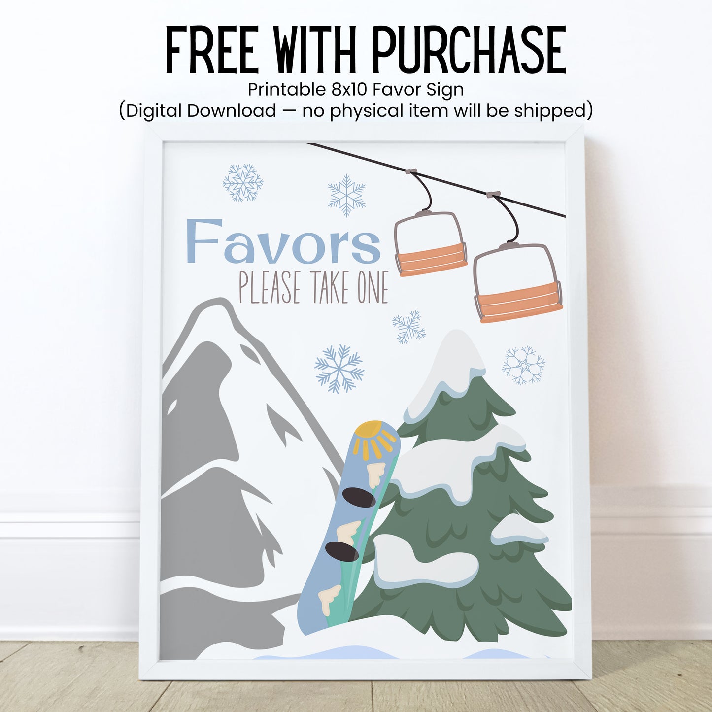 Baby on Board Snowboard Baby Shower Favor | Chapstick Party Favor | Winter Baby Shower Favor | Boy Baby Shower Lip Balm Favors, 4202