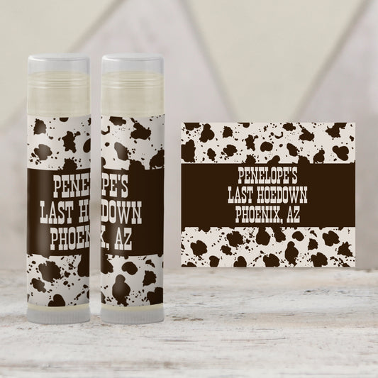 Last Hoedown Bachelorette Lip Balm Favor TEMPLATE | Western Cowgirl Party Printable Last Rodeo Chapstick Label for Final Fling Weekend 4259