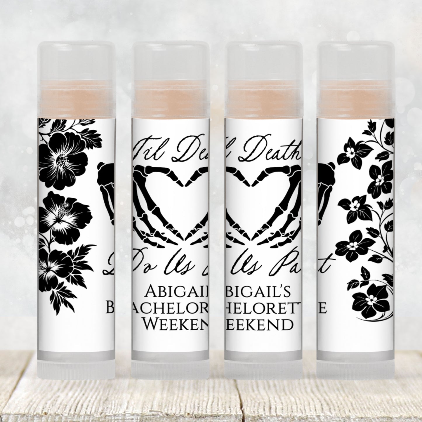 Til Death Do Us Part Lip Balm Label TEMPLATE | Halloween Bachelorette Favor | October Wedding Shower | Gothic Printable 4401