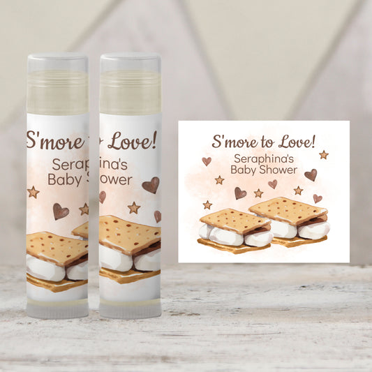 Smore Love Baby Shower Party Favor Chapstick Favor or PRINTED Custom Lip Balm Labels | Smore Fun to Be One | Smore Favor | Smore Fun 4801