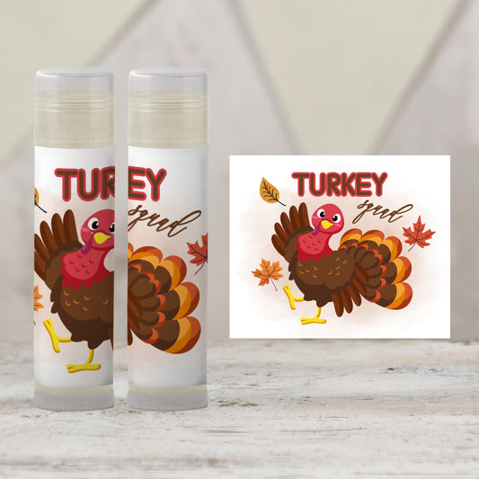 Turkey Squad Friendsgiving Lip Balm Favors: Fun Chapstick Guest Gift for Holiday Parties