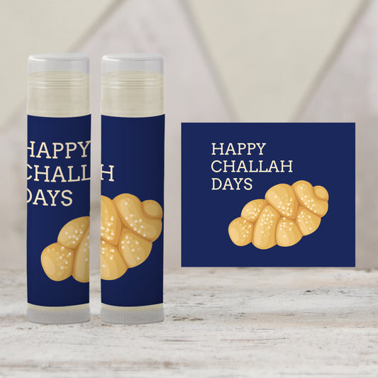 Happy Challah Days Hanukkah Lip Balm Label Template: Jewish Holiday Favor (Digital Download)